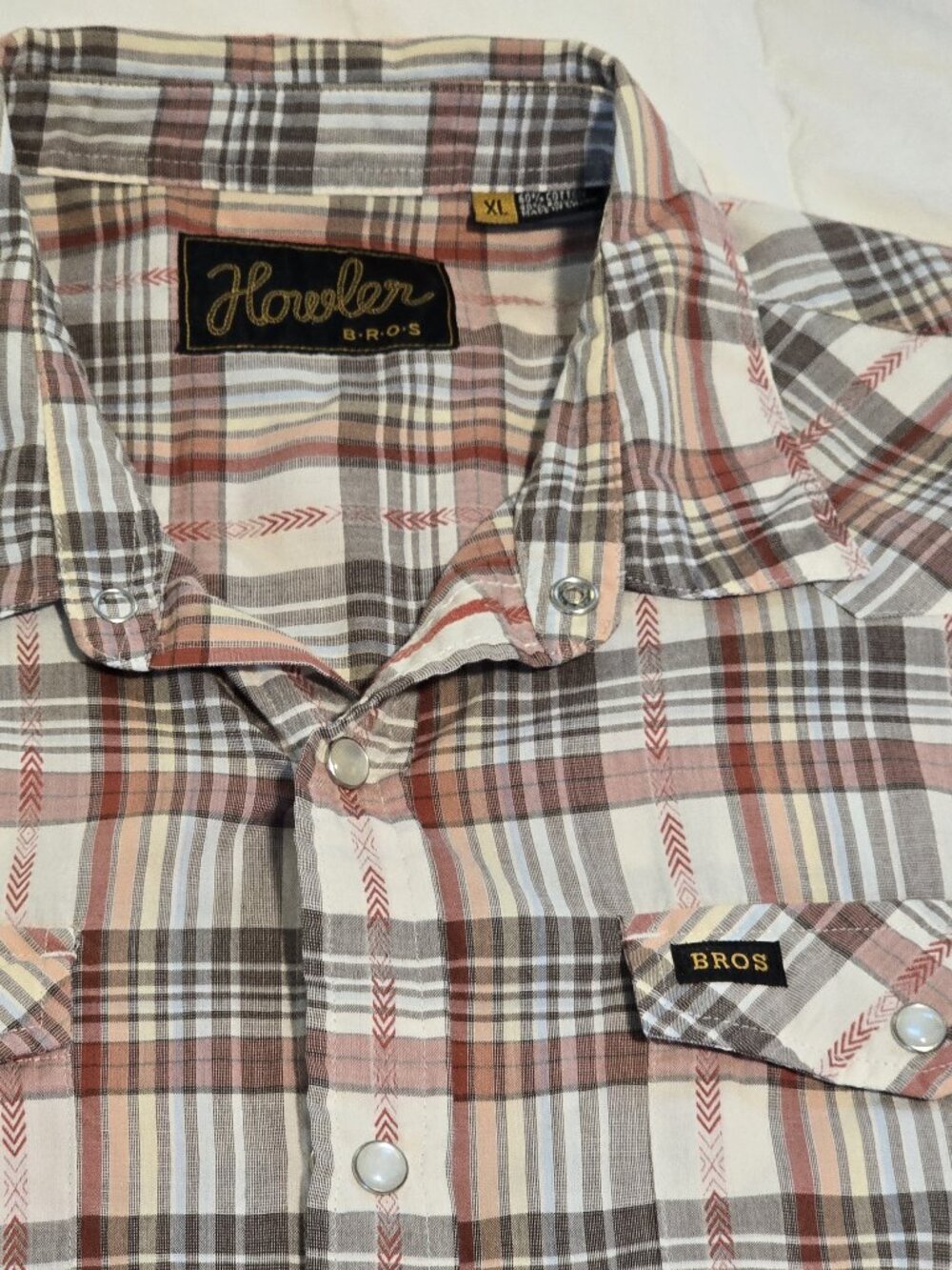 Howler Bros Red Plaid H Bar B Snapshirt (XL)